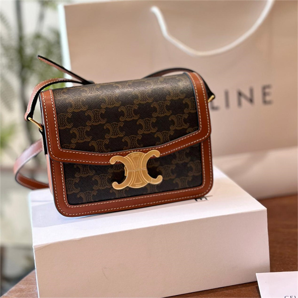 CELINE コピー ショルダーバッグ トリオンフ クラシック キャンバス カーフスキン セリーヌ