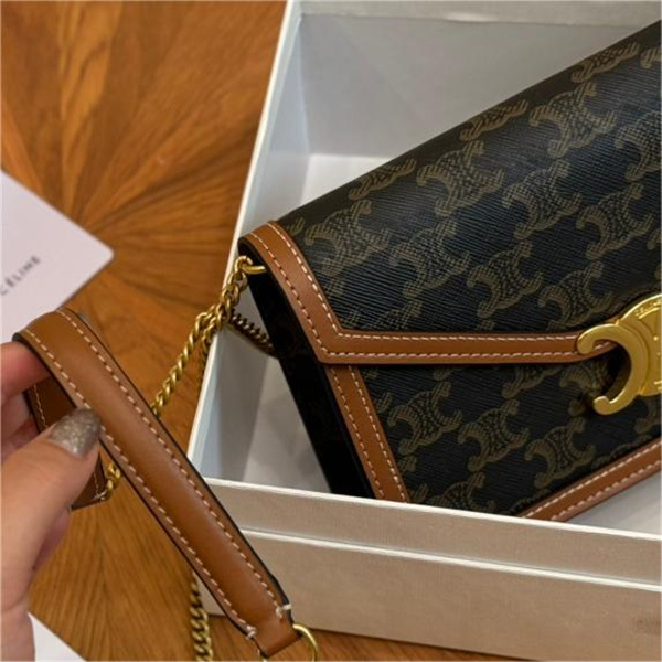 CELINE コピー ショルダーバッグ トリオンフキャンバス カーフスキン レザー セリーヌ