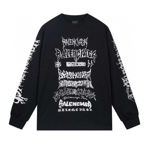 BALENCIAGA スーパーコピー 長袖Ｔシャツ DIY Metal 落書き ロゴ プリント柄 クルーネック バレンシアガ 