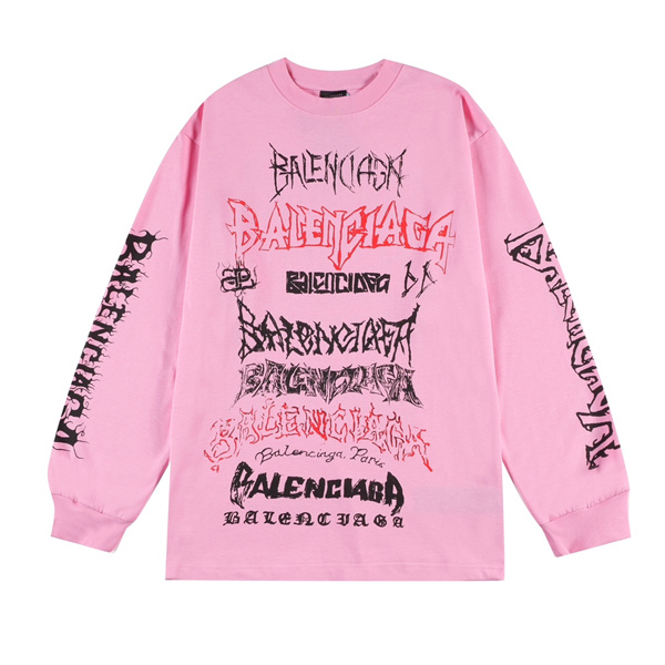BALENCIAGA スーパーコピー 長袖Ｔシャツ DIY Metal 落書き ロゴ プリント柄 クルーネック バレンシアガ 