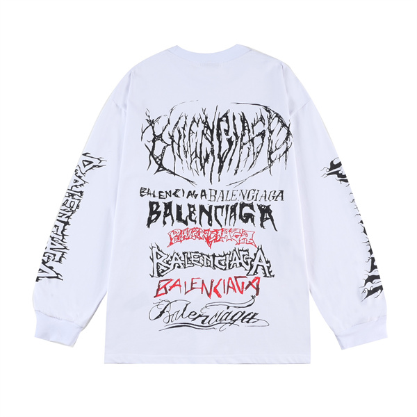 BALENCIAGA スーパーコピー 長袖Ｔシャツ DIY Metal 落書き ロゴ プリント柄 クルーネック バレンシアガ 