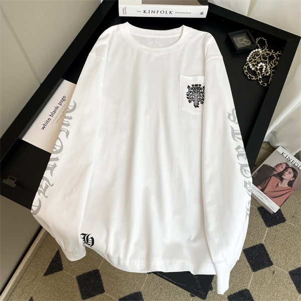 クロムハーツ コピー 長袖Tシャツ ダガー プリント ネック ロゴ Dagger ユニセックス CHROME HEARTS