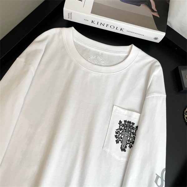 クロムハーツ コピー 長袖Tシャツ ダガー プリント ネック ロゴ Dagger ユニセックス CHROME HEARTS