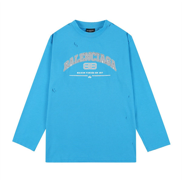BALENCIAGA スーパーコピー 長袖Ｔシャツ Maison クラッシュ加工 オーバーサイズ バレンシアガ