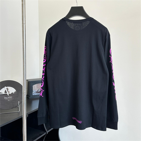 CHROME HEARTS コピー 長袖Tシャツ オールドイング リッシュネック ロゴ ユニセックス クロムハーツ