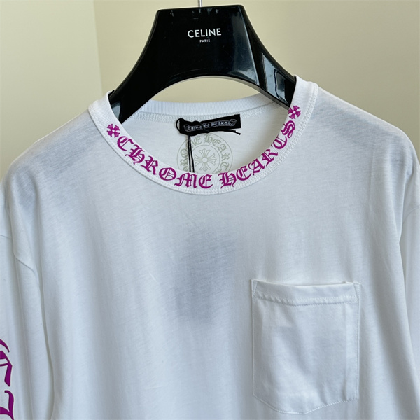 CHROME HEARTS コピー 長袖Tシャツ オールドイング リッシュネック ロゴ ユニセックス クロムハーツ