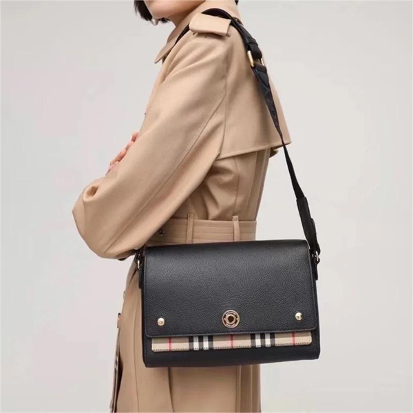 バーバリー コピー ショルダーバッグ Note Bag レザー 取り外し可能 ストラップ BURBERRY