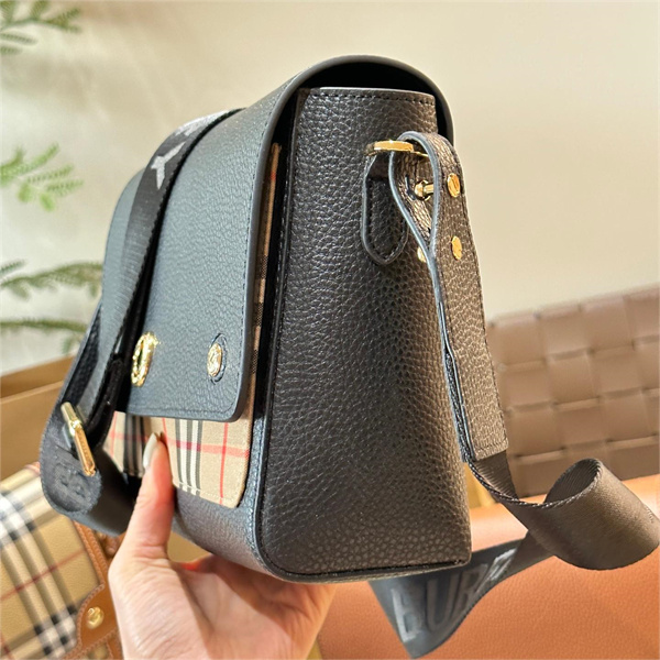 バーバリー コピー ショルダーバッグ Note Bag レザー 取り外し可能 ストラップ BURBERRY