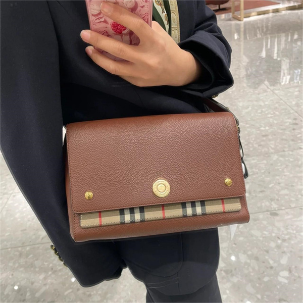 バーバリー コピー ショルダーバッグ Note Bag レザー 取り外し可能 ストラップ BURBERRY