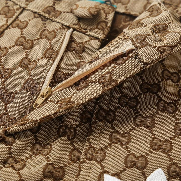 ADIDAS X GUCCI スーパーコピー ハーフパンツ 美学 GGキャンバス コットン 刺繍  コラボレーション