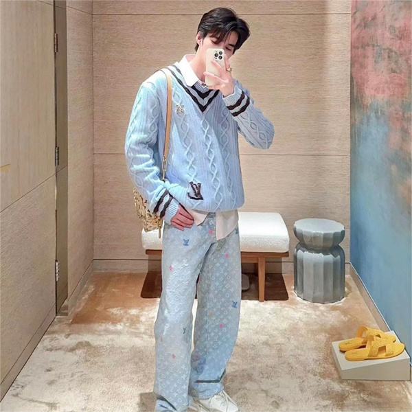 お洒落メンズに Tyler ｘ LOUIS VUITTON コピー ジーンズ デニムパンツ モノグラム コラボ ルイヴィトン