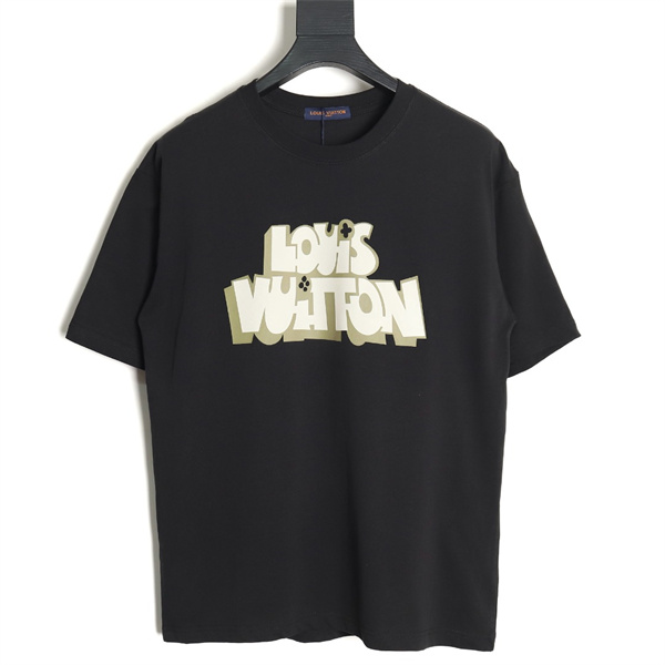 LOUIS VUITTON コピー Ｔシャツ シャドー コーデ ロゴ プリント 柄 純綿素材 ルイヴィトン