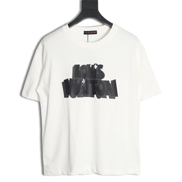 LOUIS VUITTON コピー Ｔシャツ シャドー コーデ ロゴ プリント 柄 純綿素材 ルイヴィトン