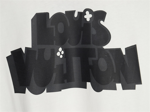LOUIS VUITTON コピー Ｔシャツ シャドー コーデ ロゴ プリント 柄 純綿素材 ルイヴィトン