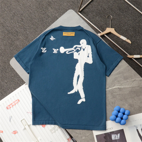 1AA4SW LOUIS VUITTON スーパーコピー Ｔシャツ Jazz Trumpeter ロゴ 歌 ルイヴィトン