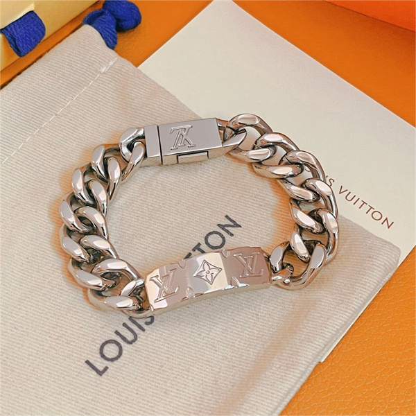 【M00270】LOUIS VUITTON コピー ブレスレット チェーン モノグラム 紳士 ユニセックス シルバー ルイヴィトン