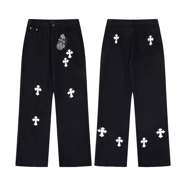 人気MAX クロムハーツ スーパーコピー ジーンズ ロゴ プリント 柄 カジュアル デニム CHROME HEARTS