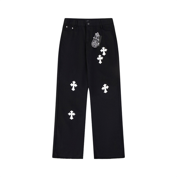 人気MAX クロムハーツ スーパーコピー ジーンズ ロゴ プリント 柄 カジュアル デニム CHROME HEARTS