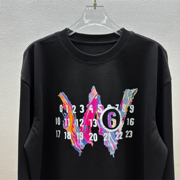 Maison Margiela コピー 長袖Ｔシャツ クルーネック 長袖 プリント柄 純綿 メゾン マルジェラ
