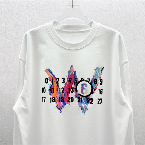 Maison Margiela コピー 長袖Ｔシャツ クルーネック 長袖 プリント柄 純綿 メゾン マルジェラ
