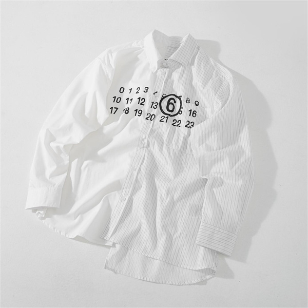 Maison Margiela スーパーコピー シャツ 数字柄 MM6 ストライプ メゾン マルジェラ 