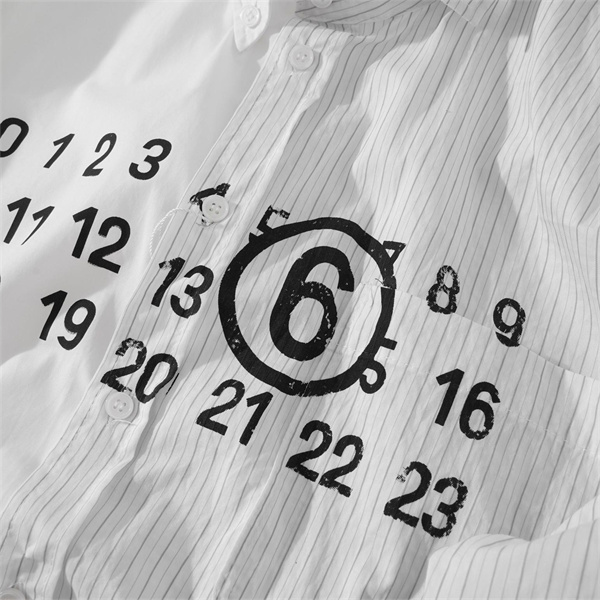 Maison Margiela スーパーコピー シャツ 数字柄 MM6 ストライプ メゾン マルジェラ 