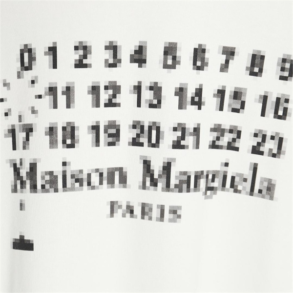 メゾン マルジェラ コピー Ｔシャツ モザイク ロゴ プリント柄 数字 おしゃれ 綿 ユニセックス Maison Margiela