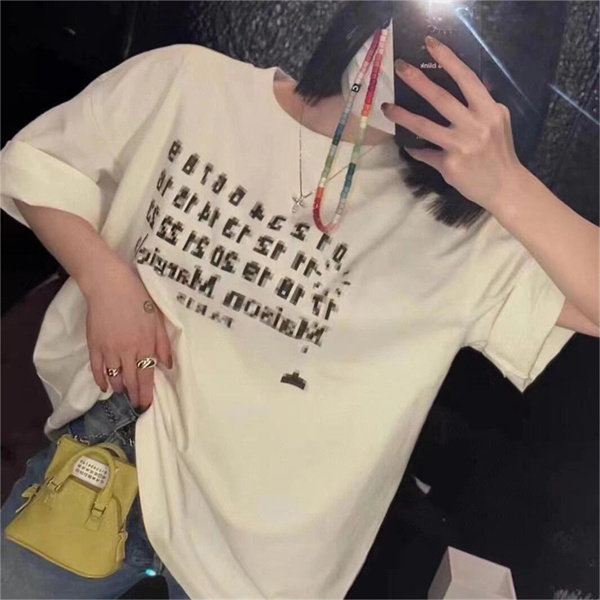 メゾン マルジェラ コピー Ｔシャツ モザイク ロゴ プリント柄 数字 おしゃれ 綿 ユニセックス Maison Margiela