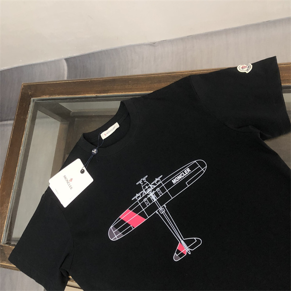 MONCLER コピー Ｔシャツ プリント ロゴ 開拓飛行 プリント柄 飛行機 柄 モンクレール 