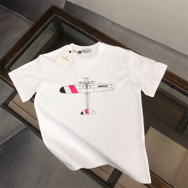 MONCLER コピー Ｔシャツ プリント ロゴ 開拓飛行 プリント柄 飛行機 柄 モンクレール 