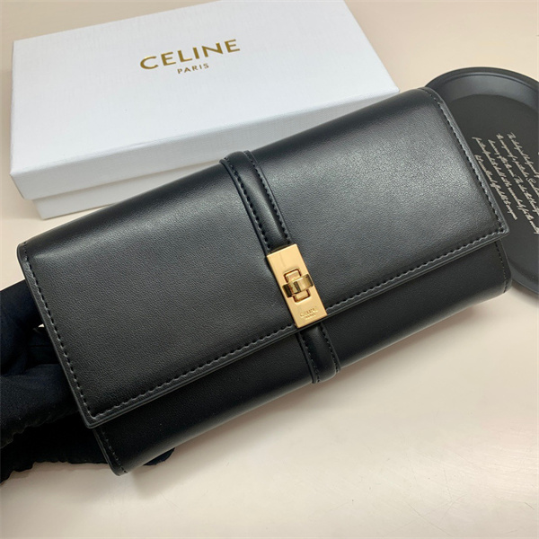 CELINE コピー 長財布 レザー カーフスキン LARGE シリーズ 16 in Shiny 10M033CQ7 セリーヌ