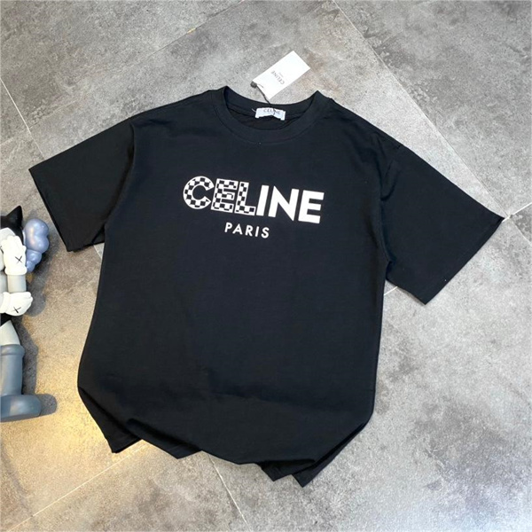 CELINE コピー Ｔシャツ 100%コットン リラックス ロゴ プリント柄 セリーヌ