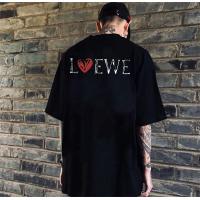 LOEWE コピー Ｔシャツ リラックス スタイリッシュ 純綿素材 クルーネック ハート ロゴ シンプル ロエベ