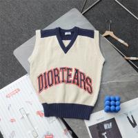 DIOR スーパーコピー 無袖ニットベスト Tears コレクション ロゴ プリン リブ編み Vネック シグネチャー ディオール