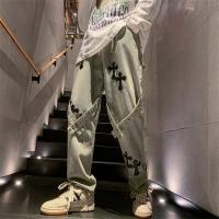 2024SS クロムハーツ コピー ジーンズ レザー ロゴ ユニセックス ゆったり メタル 飾り CHROME HEARTS