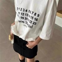 メゾン マルジェラ コピー Ｔシャツ モザイク ロゴ プリント柄 数字 おしゃれ 綿 ユニセックス Maison Margiela