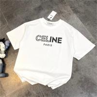 CELINE コピー Ｔシャツ 100%コットン リラックス ロゴ プリント柄 セリーヌ