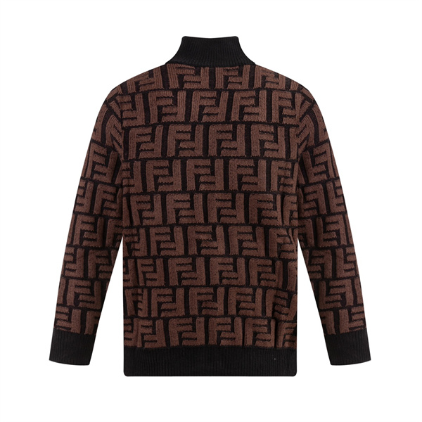 フェンディ 偽物 ジャケット Fabric FF ロゴ モチーフ ウール ニット ジャカード FENDI