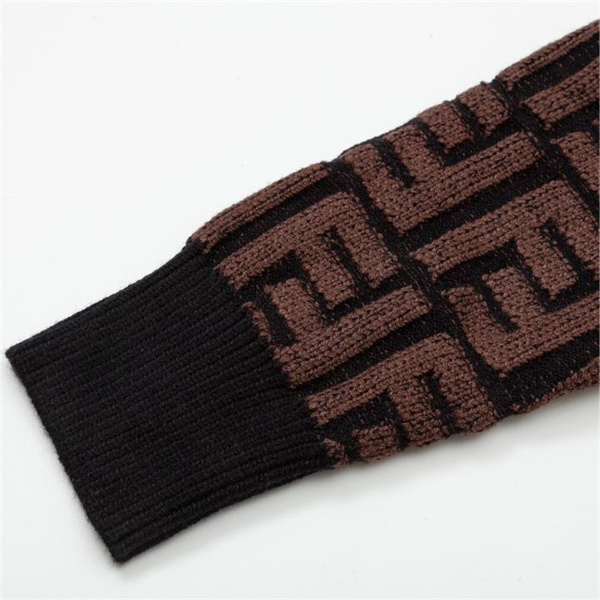 フェンディ 偽物 ジャケット Fabric FF ロゴ モチーフ ウール ニット ジャカード FENDI