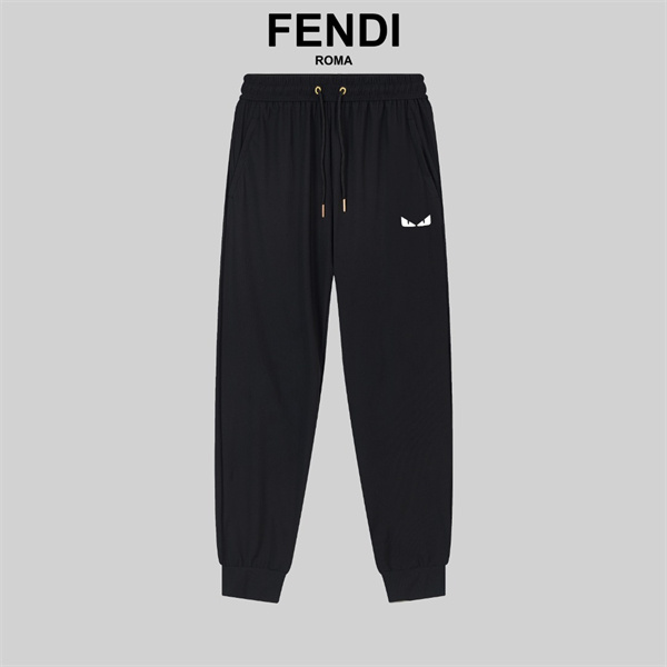 フェンディ コピー パンツ カジュアル ロゴ プリント ユニセックス カッコイイ 涼しい FENDI 