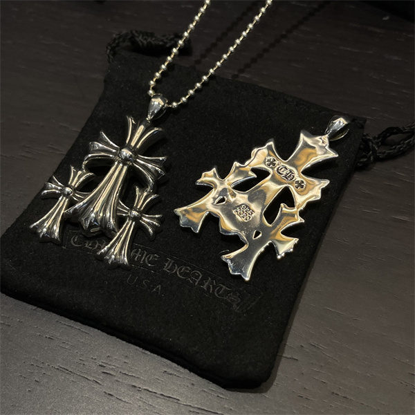 CHROME HEARTS コピー ネックレス シルバー レトロ クロス クロムハーツ