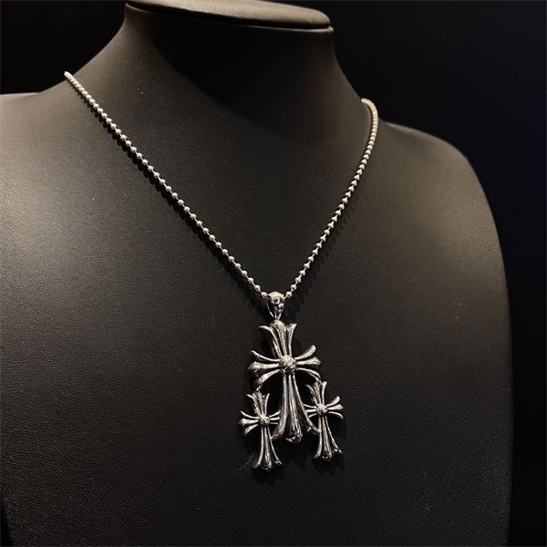 CHROME HEARTS コピー ネックレス シルバー レトロ クロス クロムハーツ