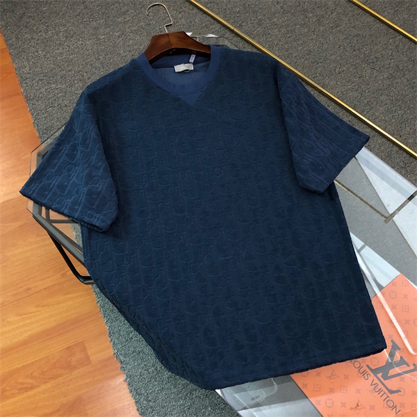 ディオール スーパーコピー Tシャツ 春夏新作 タオル生地 モノグラム 柄 V字トップステッチ DIOR