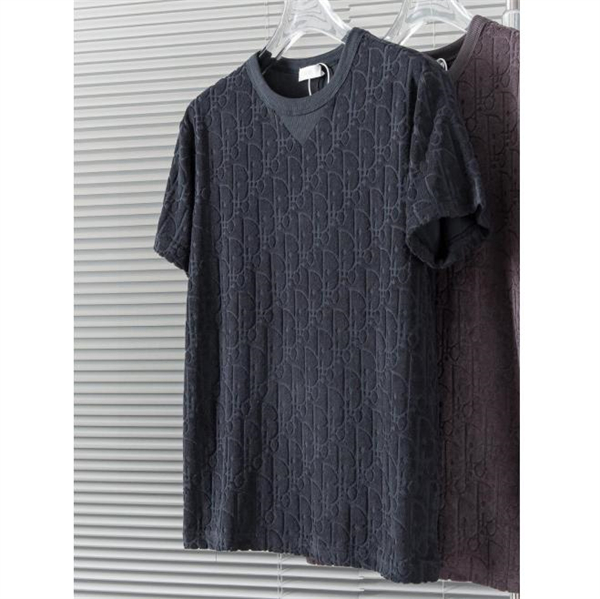 ディオール スーパーコピー Tシャツ 春夏新作 タオル生地 モノグラム 柄 V字トップステッチ DIOR