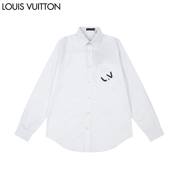 ルイヴィトン スーパーコピー シャツ 刺繍 ロゴ カジュアル 柄 通気性 2色 LOUIS VUITTON