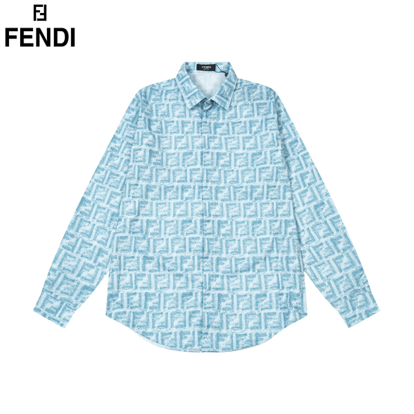 2024SS フェンディ コピー シャツ ロゴ プリント モノグラム 通気性 FFロゴ カジュアル FENDI 