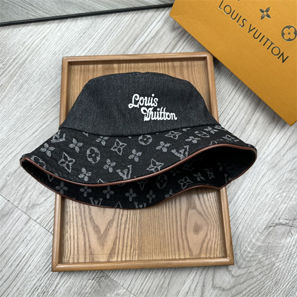 LOUIS VUITTON スーパーコピー バケットハット デニム パッチワーク 刺繍 ロゴ ルイヴィトン