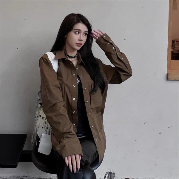 CHROME HEARTS コピー ジャケット フレア クロスボタン シャツ 綿 レザーロゴ レディース ワンサイズ クロムハーツ