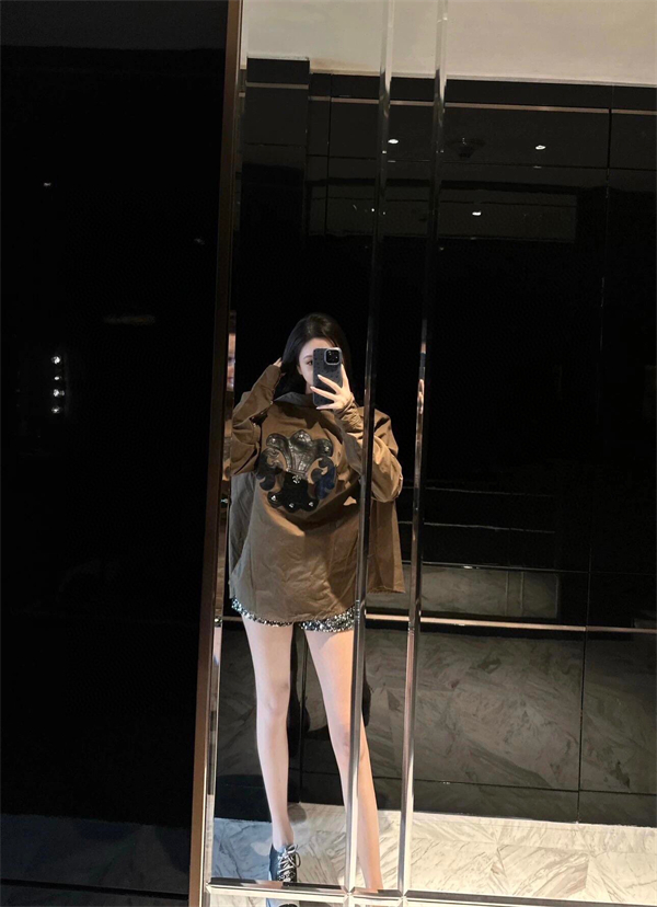 CHROME HEARTS コピー ジャケット フレア クロスボタン シャツ 綿 レザーロゴ レディース ワンサイズ クロムハーツ