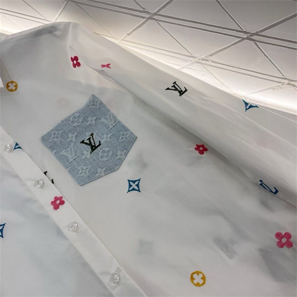 LOUIS VUITTON コピー シャツ モノグラム 刺繍 ロゴ 綿 カラフル 鮮やかな カッコイイ レディース ルイヴィトン